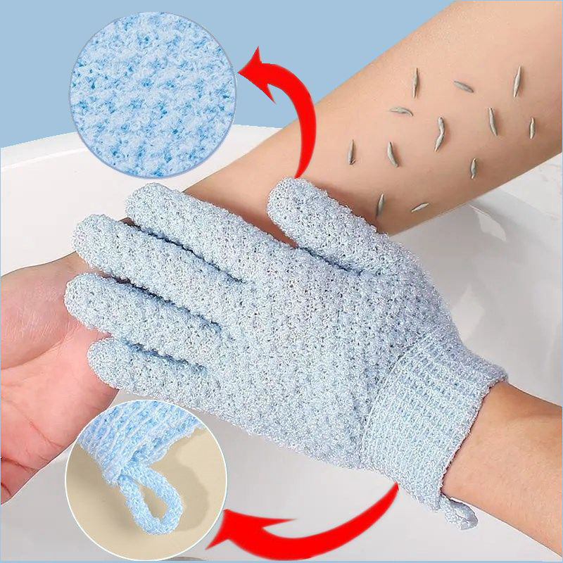 Exfoliating Scrub Mens - 2 ชิ้นชุดถุงมืออาบน้ำขัดผิวสำหรับอาบน้ำทำความสะอาดลึกถุงมือขัดผิวสำหรับสตรีและผู้ชาย