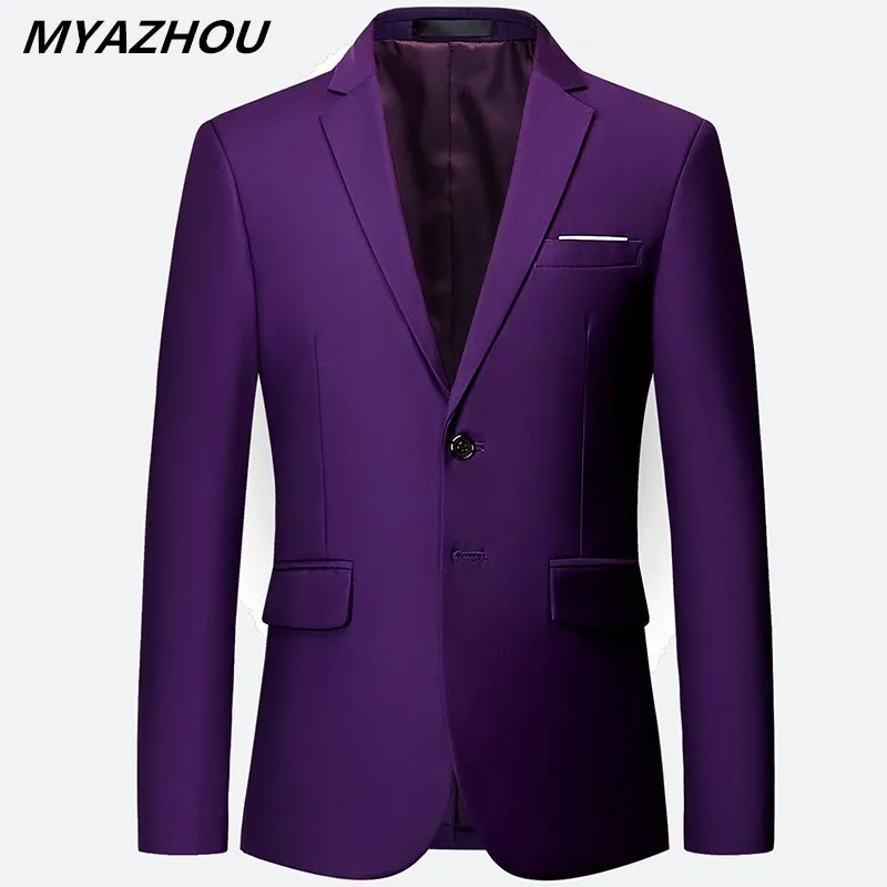 Jack Men'S Grooming - แฟชั่นผู้ชายสีทึบ High-end แบรนด์ Casual ธุรกิจผู้ชาย Blazer
