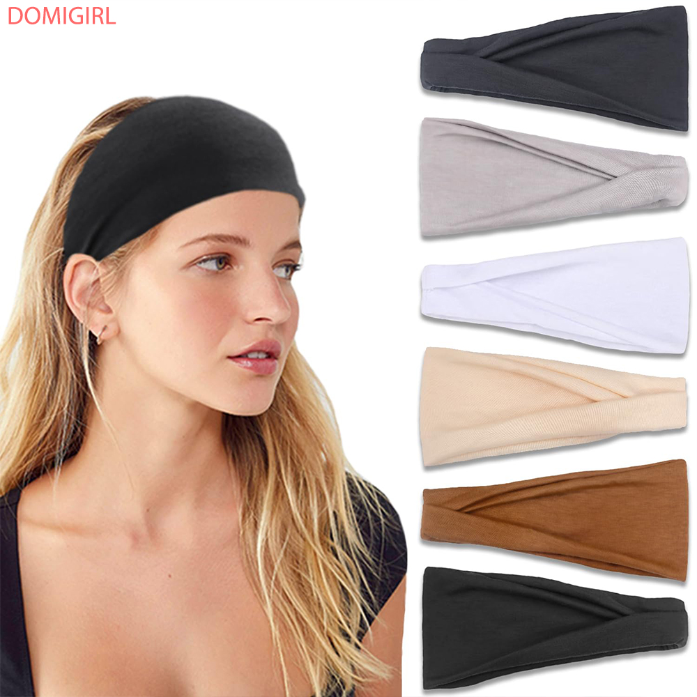Men'S Grooming Tape - ใหม่สีทึบผมวงยืดหยุ่นโยคะการออกกําลังกายแถบคาดศีรษะดูดซับเหงื่อผ้าฝ้ายผม Hoop สําหรับผู้หญิงผู้ชายกีฬาอุปกรณ์เสริมผม