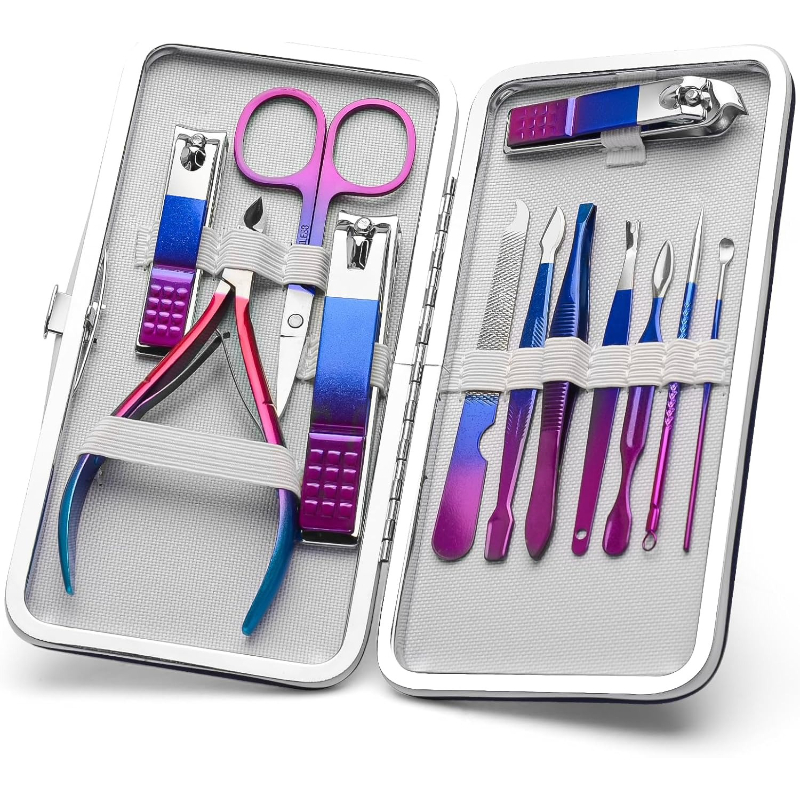 Mens Grooming Kit Gift Set - ชุดทำเล็บ กรรไกรตัดเล็บ ชุดดูแลเล็บเท้า สำหรับผู้ชายและผู้หญิง ชุดดูแลเล็บมืออาชีพ อุปกรณ์ดูแลเล็บ