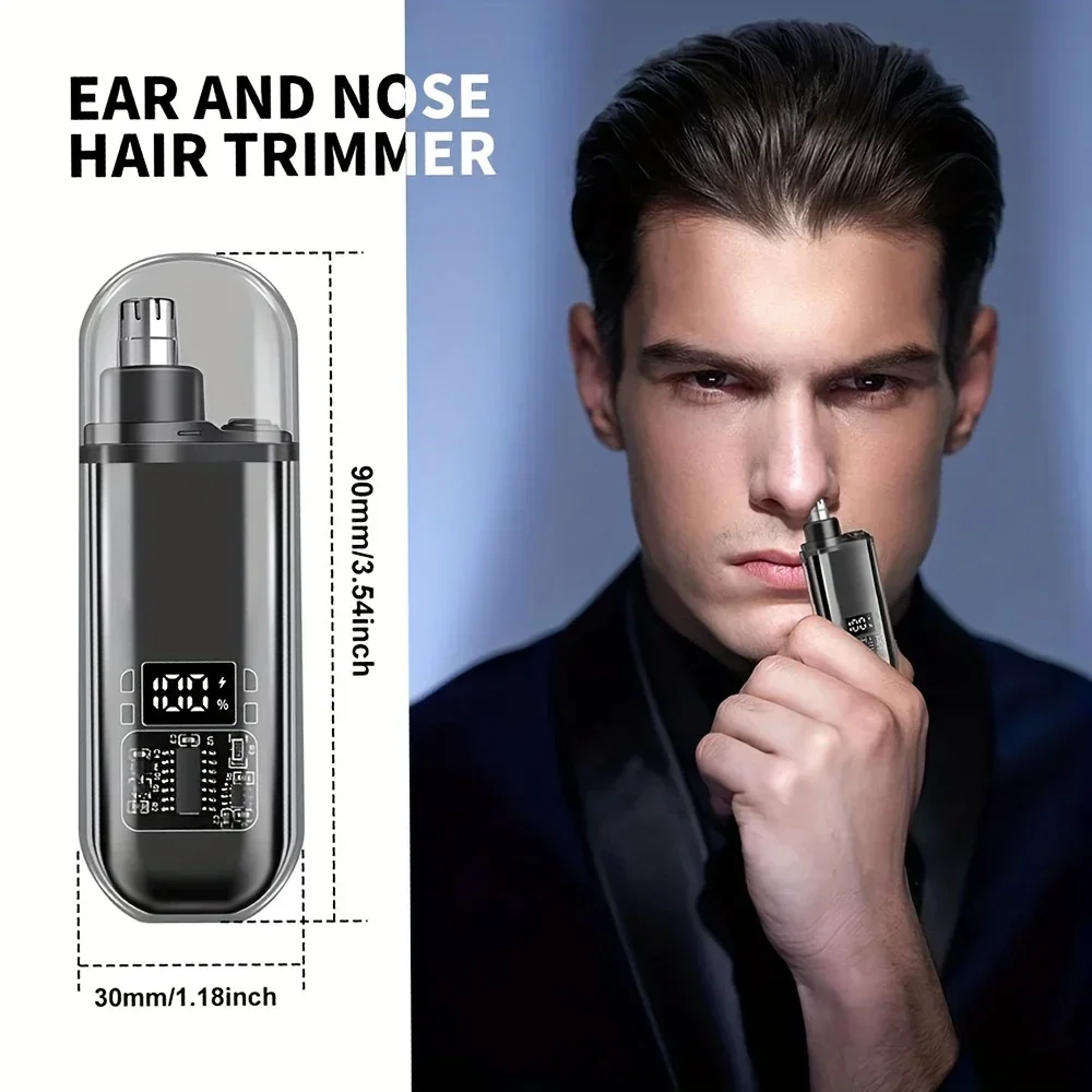 Mens Grooming Kit Bag - เครื่องตัดขนจมูกและขนหูแบบชาร์จ USB C สำหรับผู้ชาย - ชุดอุปกรณ์กรูมมิ่งขนาดกะทัดรัด