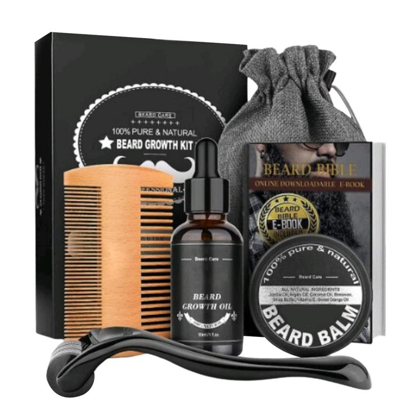 Mens Grooming Kit Bag - 5pcs Men Beard Barba Grooming Beard