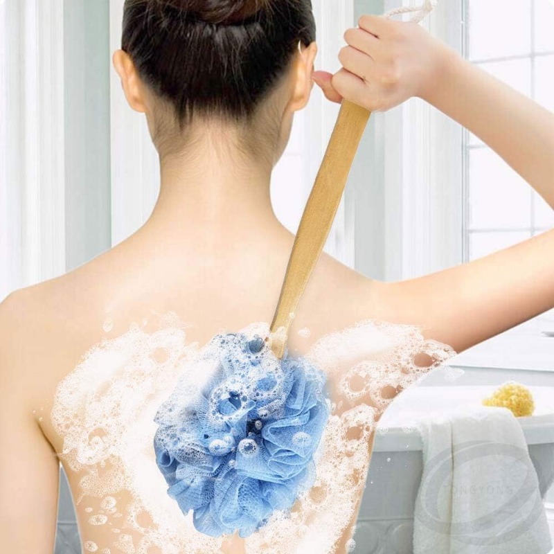 1PCS ยาวไม้แปรงอาบน้ําตาข่ายสํ - Exfoliating Scrub Mens บทวิจารณ์และราคา