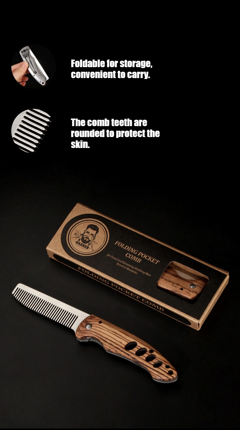 หวีเคราพับได้ทำจากไม้เนื้อแข็ง - Mens Grooming Kit Bag บทวิจารณ์และราคา