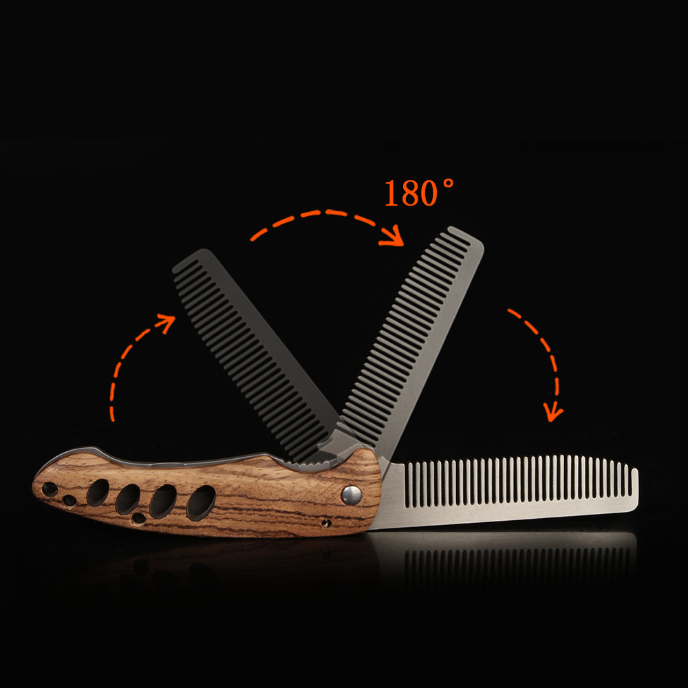 หวีเคราพับได้ทำจากไม้เนื้อแข็ง - Mens Grooming Kit Bag บทวิจารณ์และราคา