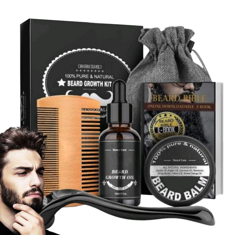 5pcs Men Beard Barba Grooming  - Mens Grooming Kit Bag บทวิจารณ์และราคา